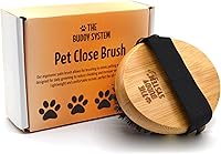 Vista 9 de The Buddy System Cepillo Cercano para Mascotas, Cepillo de Palma Ovalado de Tacto Suave - Masaje de Bambú Portátil con Cerdas Suaves de Jabalí