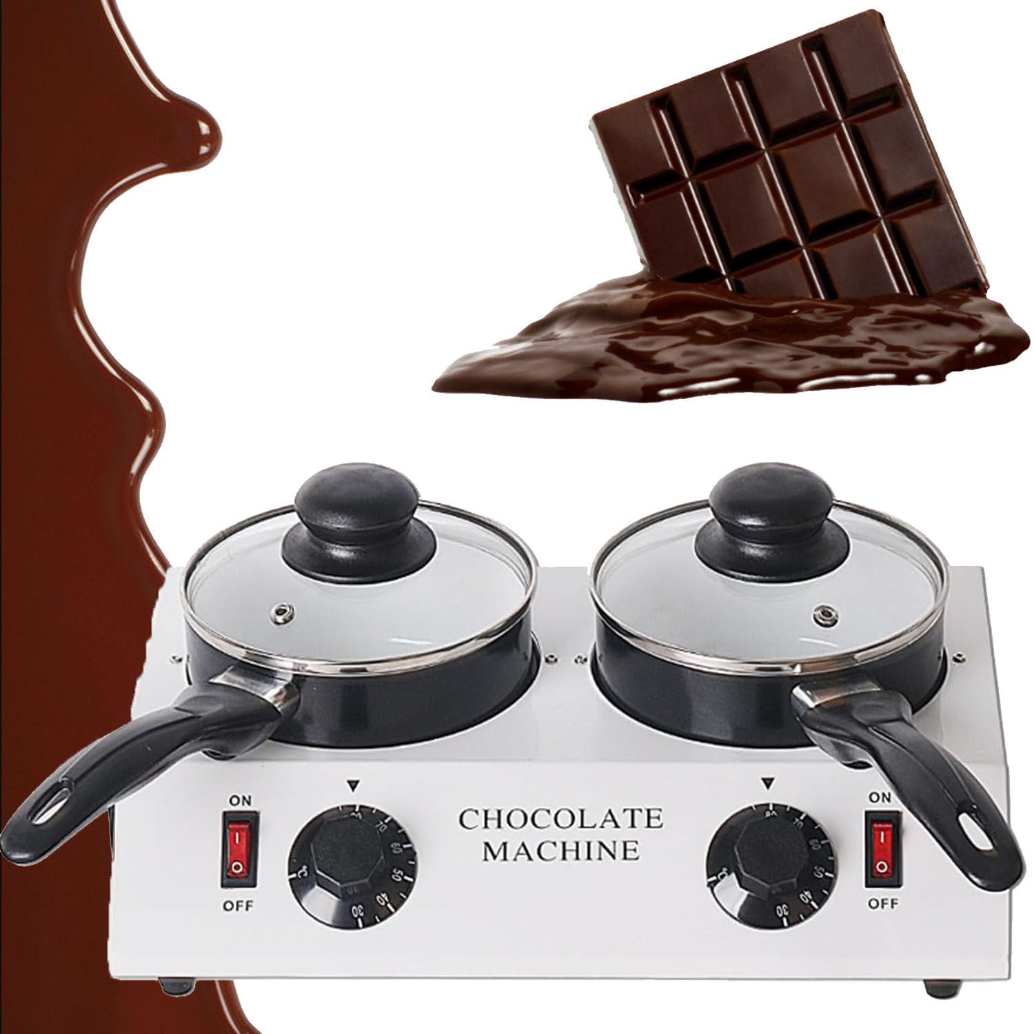 ASerZenith Chocolate Melting Machine, 80W Chocolate Tempering Machine, Electric Heated Chocolate Melter Heater,For Chocolate Candy