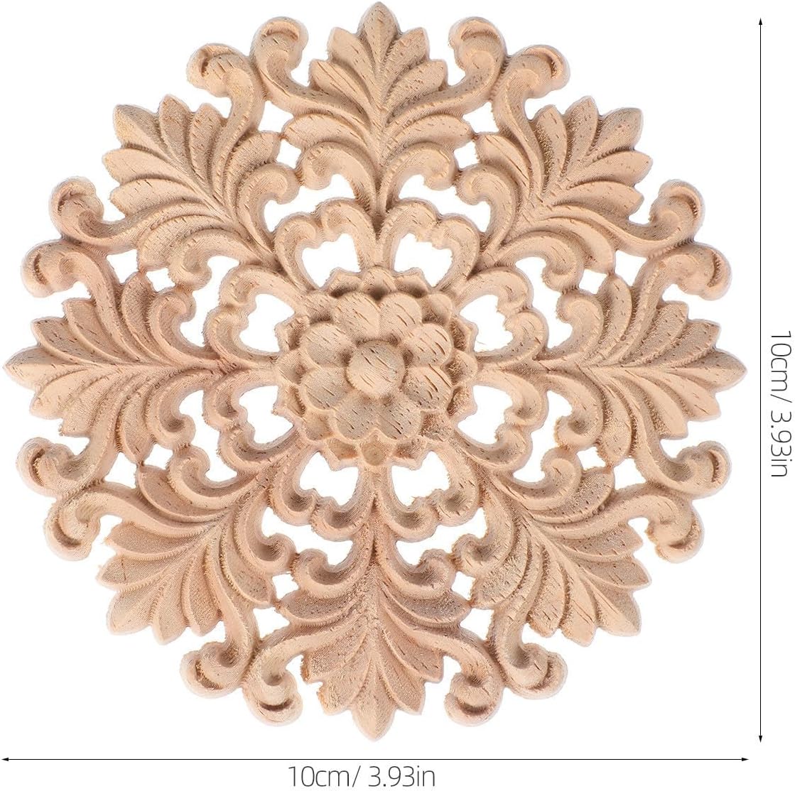 3pcs Wood Carved Floral Appliques for Doors and Beds Decorative