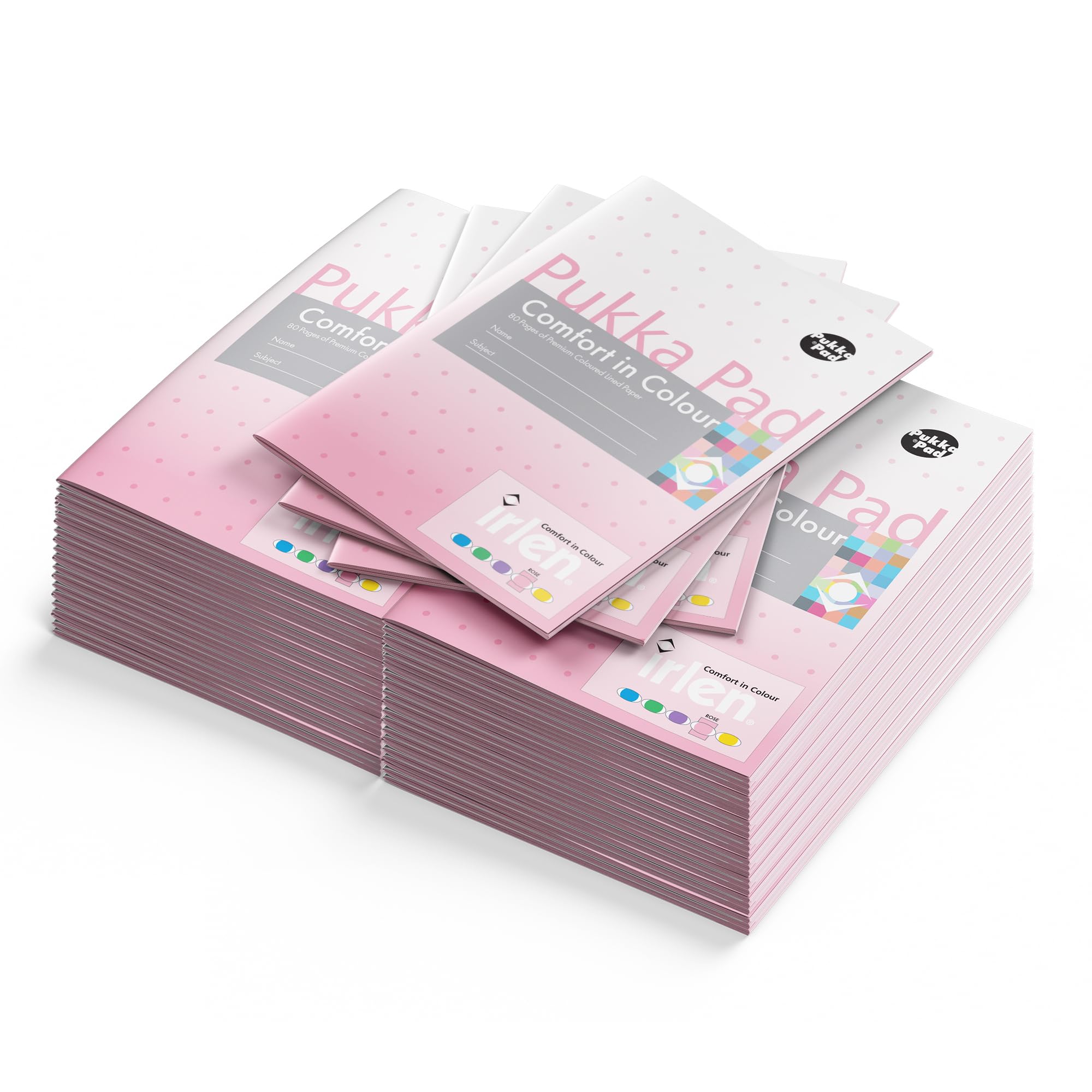 Pukka Pad Irlen A5 Exercise Book, Pack of 40 Staple Bound Notebooks with 80 Pages, 40 Sheets of 80GSM Paper
