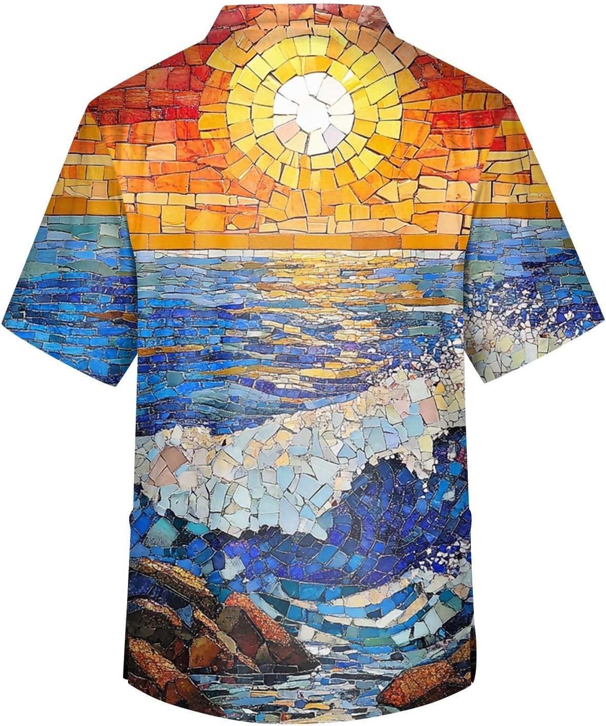 Men's Scrubs Top Short Sleeve Graphic Printed V-Neck Work Uniform Shirts with Pockets