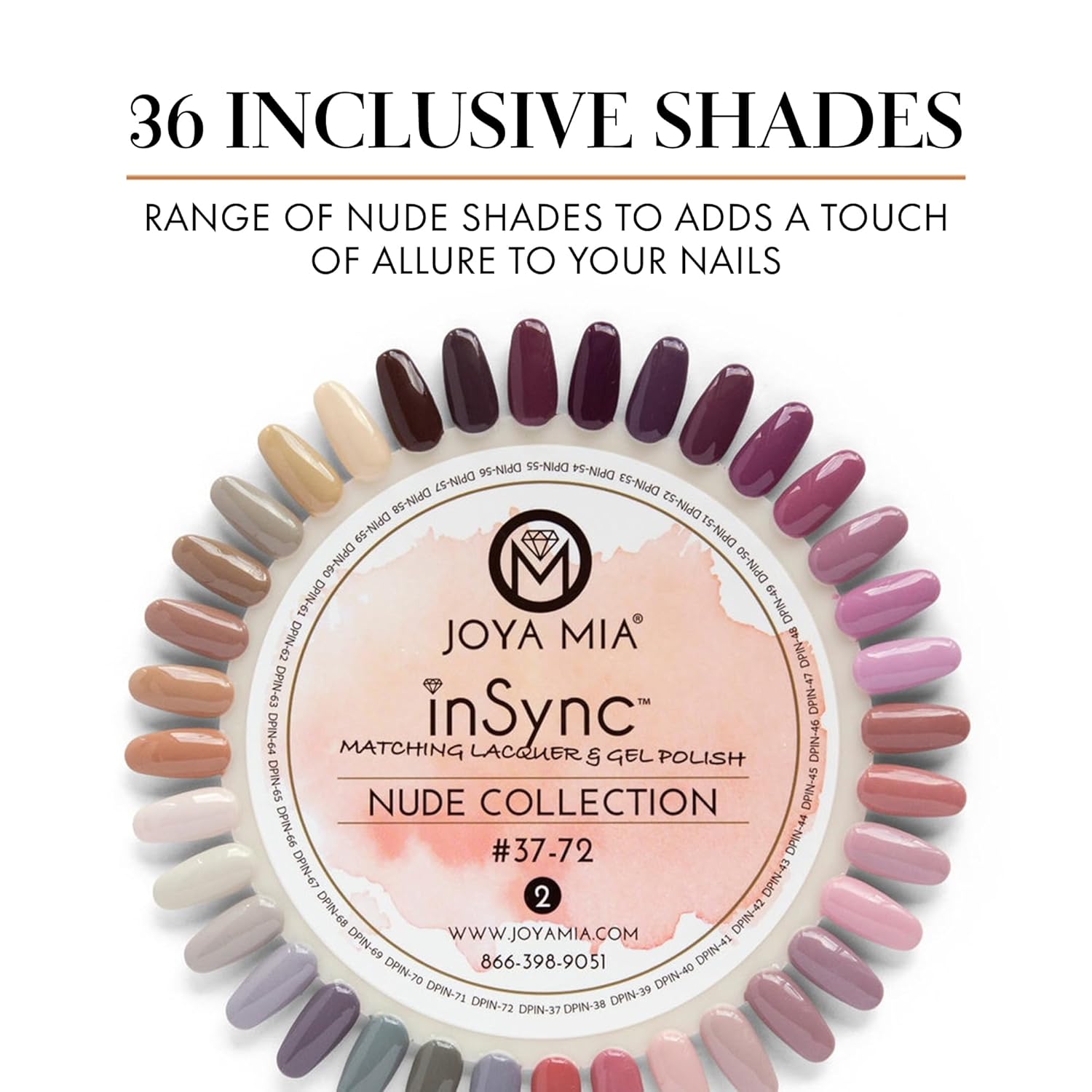 Nude Dipping Powder, Premium Dip Powder for Professional & Home Use, Easy to Apply Nail Powder for Salon-Quality & Long-Lasting Nails, Stylish Nail Dip Powder, DPND-SET-37-72, 2 oz - Joya Mia
