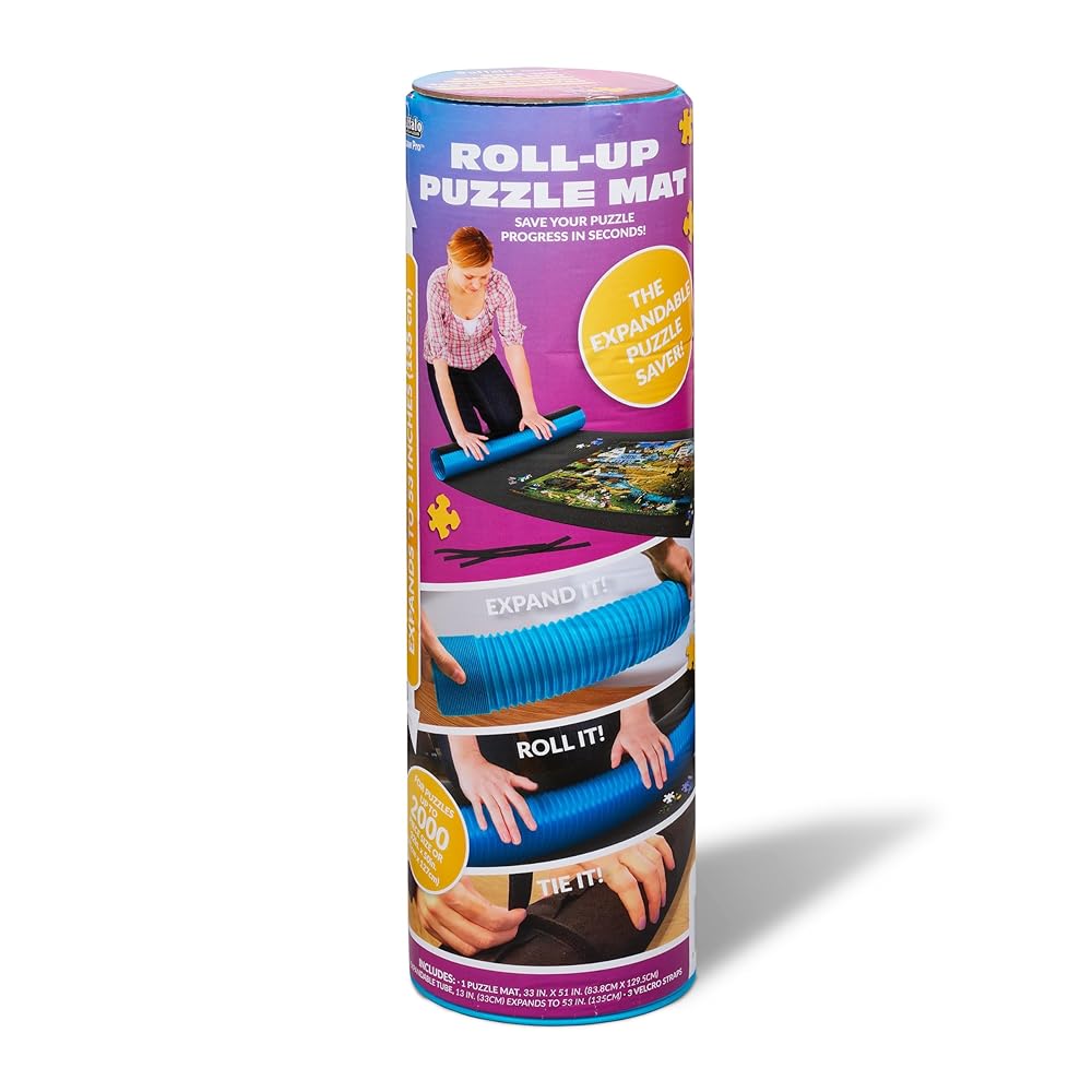 Buffalo Games - Roll-up Puzzle Mat - Jumbo Size for up to 2000 Piece Puzzles - Easy Storage and Clean Up - Expanding Tube for Roling - Save Your Jigsaw Puzzle