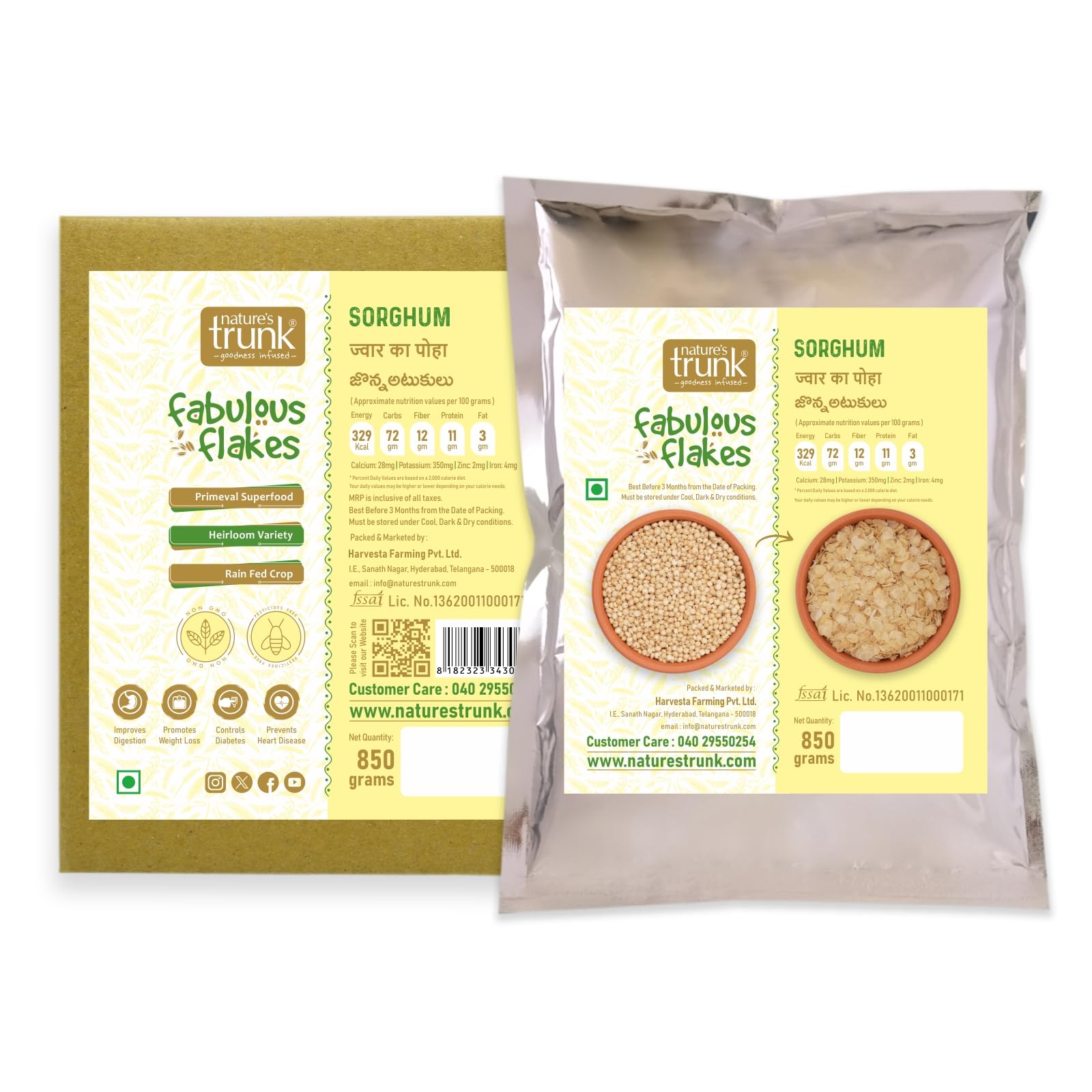 Natures Trunk 100% Natural Sorghum Flakes (Jowar/Jonnalu) | Jowar Flakes Organic | Healthy Breakfast | Gluten free | Rich in Fiber & Antioxidants (850g - Pack of 1) (B0CT58Q4NY) Amazon Price History, Amazon Price Tracker