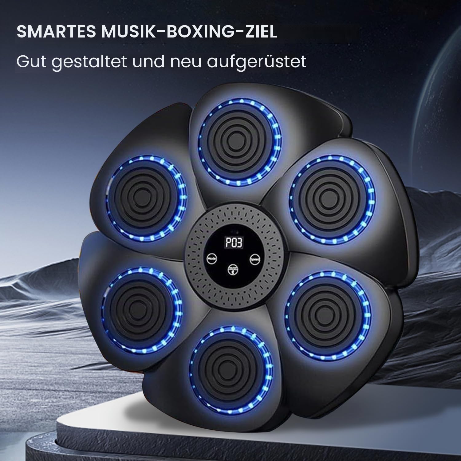 Music Boxing Machine, Musik Box Maschine mit Boxhandschuhen, Smart Musik Boxmaschine mit Bluetooth und Einstellbarer Geschwindigkeit, Wand Ziel Trainingsgeräte für Erwachsene und Kinder