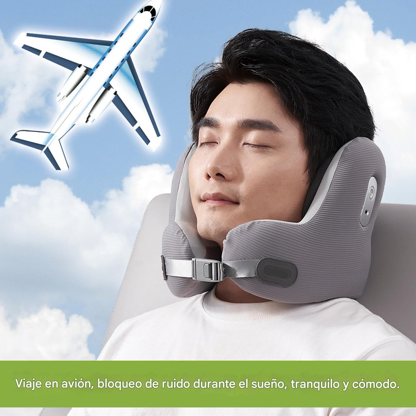 Genérico Almohada De Viaje para Cuello Cojín Portátil | Almohada De Espuma Para Dormir En Viajes Portátil, viajes largos, coche, camping, adultos, niños, durmientes
