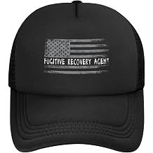 Fugitive Recovery Agent Classic Mesh Baseball Cap Adjustable Trucker Hat for Men & Women, Lightweight & Breathable Black