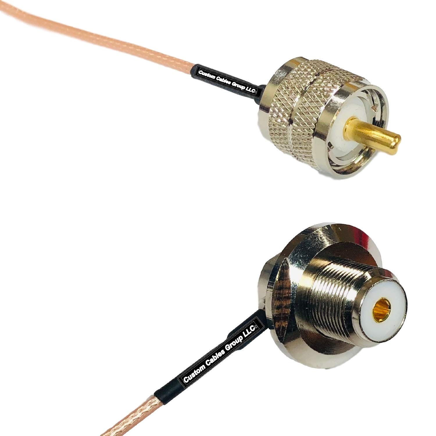 6 feet RG316 PL259 UHF Male to UHF Female Angle Bulkhead RF Pigtail Coaxial Cable