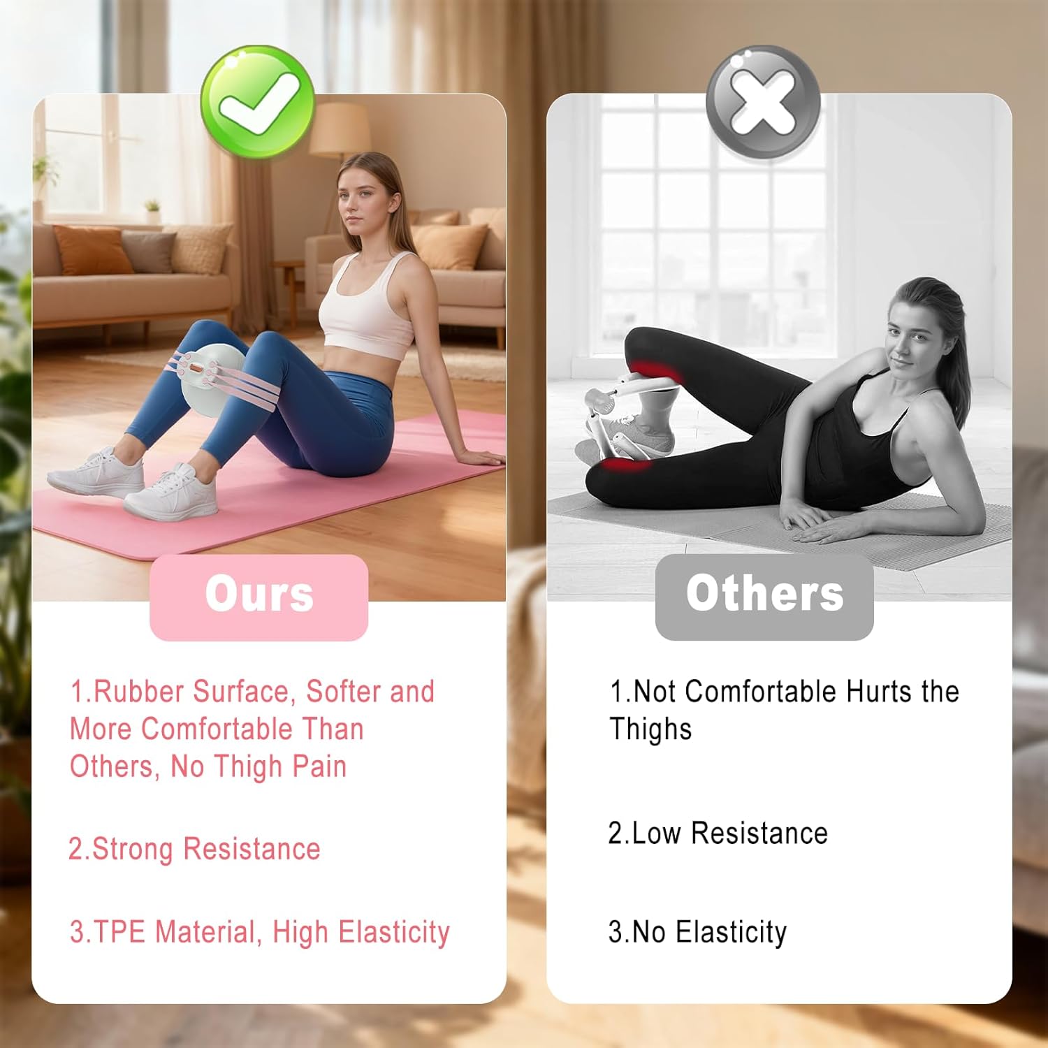 HOTSWEAT Thigh Exerciser, Inner Thigh Exerciser, Thigh Trainer Kegel Exerciser for Women with Adjustable Resistance, Thigh Toner Workout Equipment Pilates Ball for Home Gym