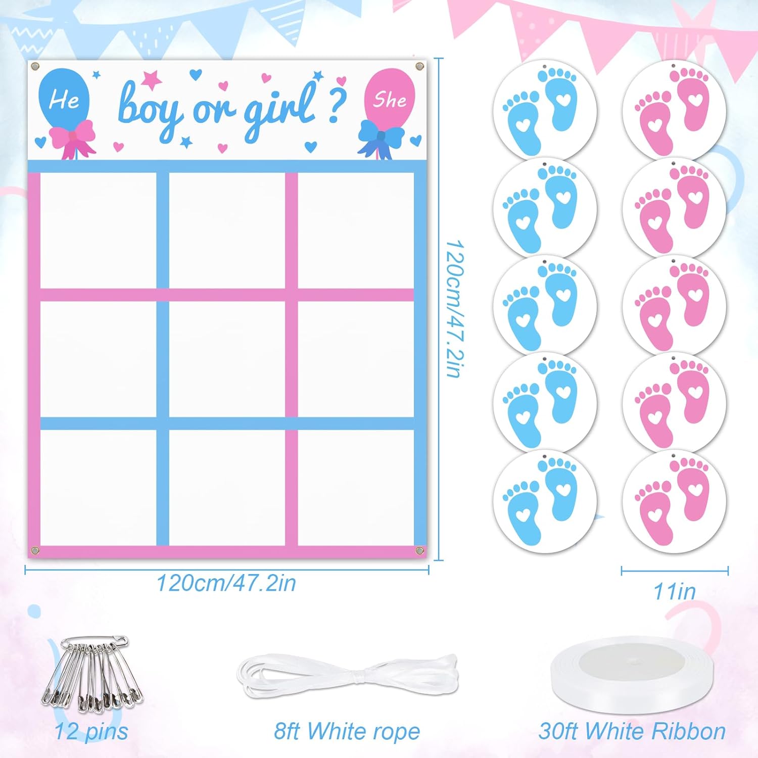BLOOMWIN Jeux Gender Reveal Party Fléchettes, Gender Reveal Idées Games
