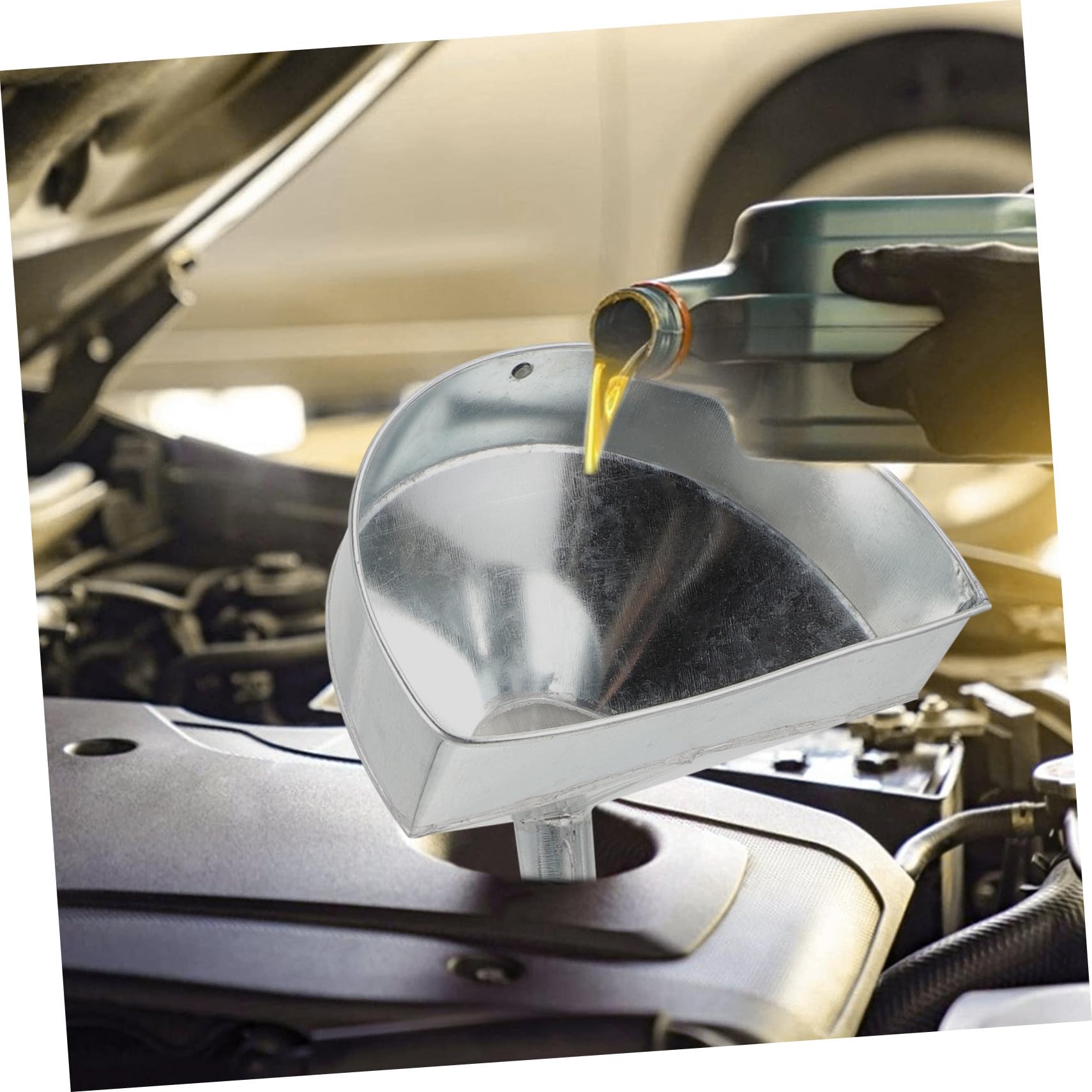 CHILDWEET Imbuto per Carburante e Olio Motore in Metallo Filtro a Rete, Stelo lungo 20 Cm, Compatibile Auto e Moto, Strumento per Rifornimento Carburante Efficiente e Facile da Usare