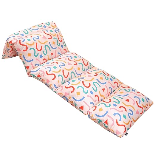 Wildkin Kids Microfiber Floor Lounger for Boys and Girls, Travel-Friendly and Perfect for Sleepovers Pillow Lounger for Kids Requires Standard Size Pillows (Not Included) (Confetti Peach)