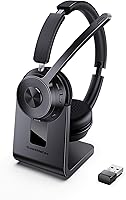 Vista 1 de (Versión mejorada) Auriculares inalámbricos, auriculares Bluetooth con micrófono con cancelación de ruido, los mejores auriculares con micrófono