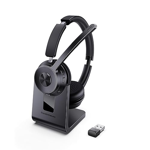 (Upgraded Version) Wireless Headset, Bluetooth Headset with Noise Cancelling Microphone,