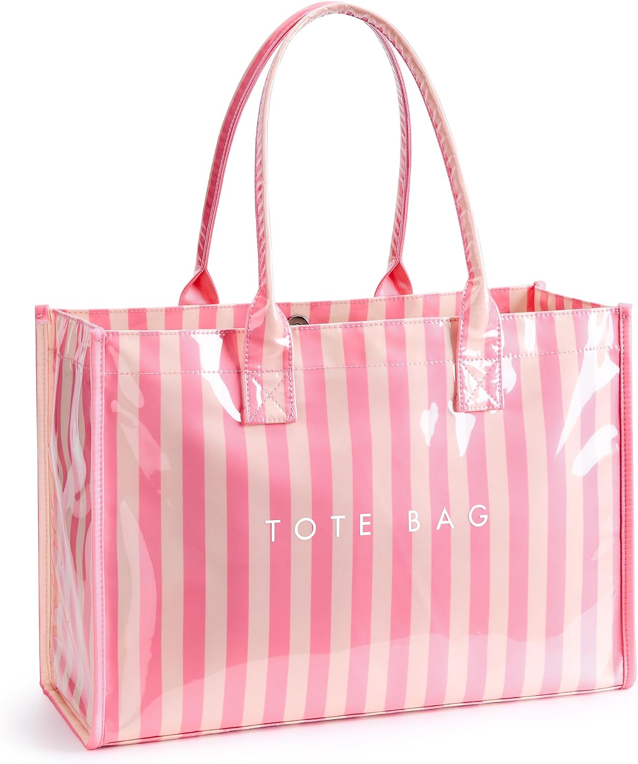 KALIDI PVC Tote Bag Women’s Kraft Paper Work Handbags Purses with Top Handle