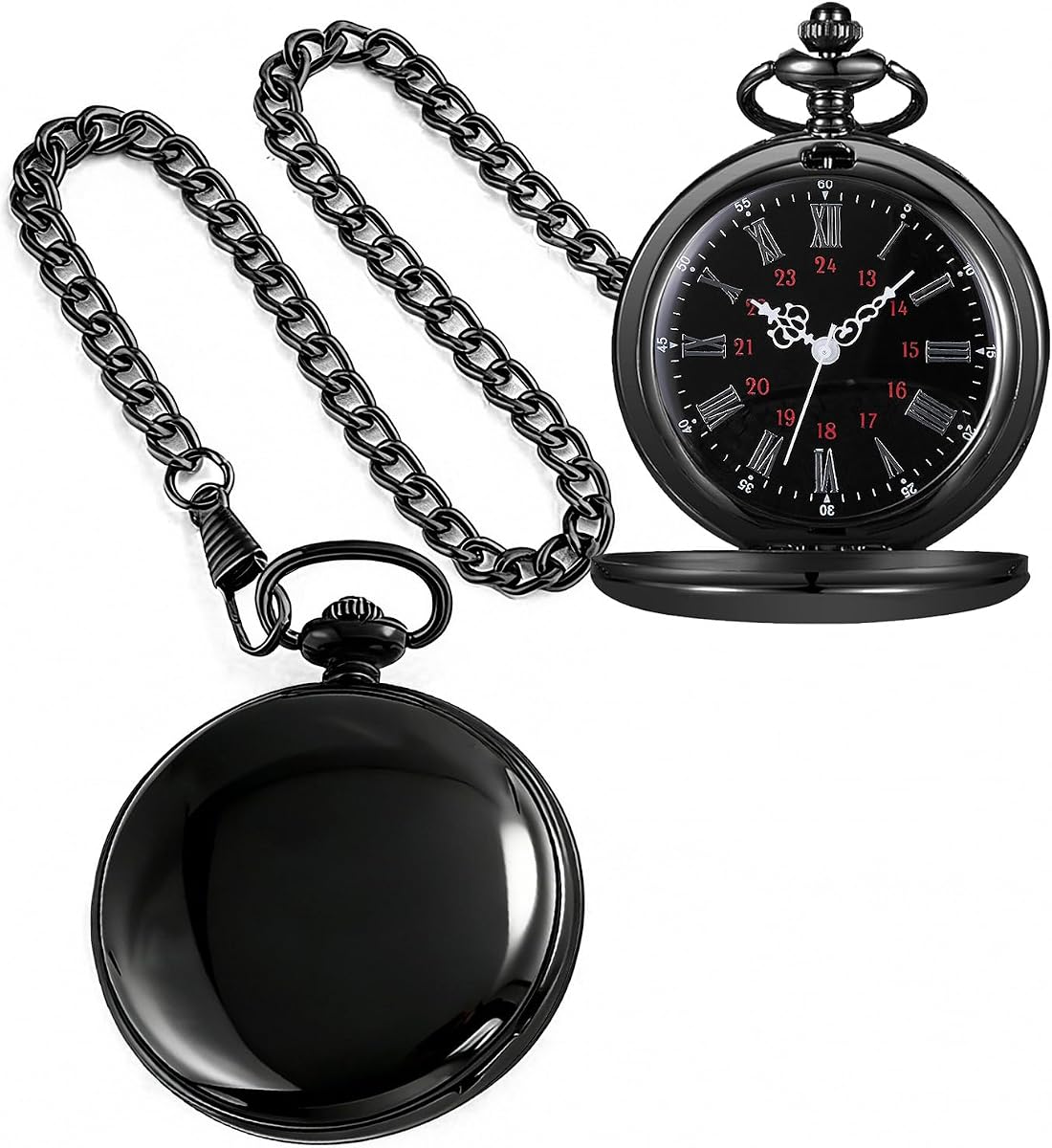 Reloj de bolsillo Tiong Smooth,Reloj de bolsillo personalizado,Relojes personalizados para hombres,Relojes de bolsillo grabados para el día del padre con cadena