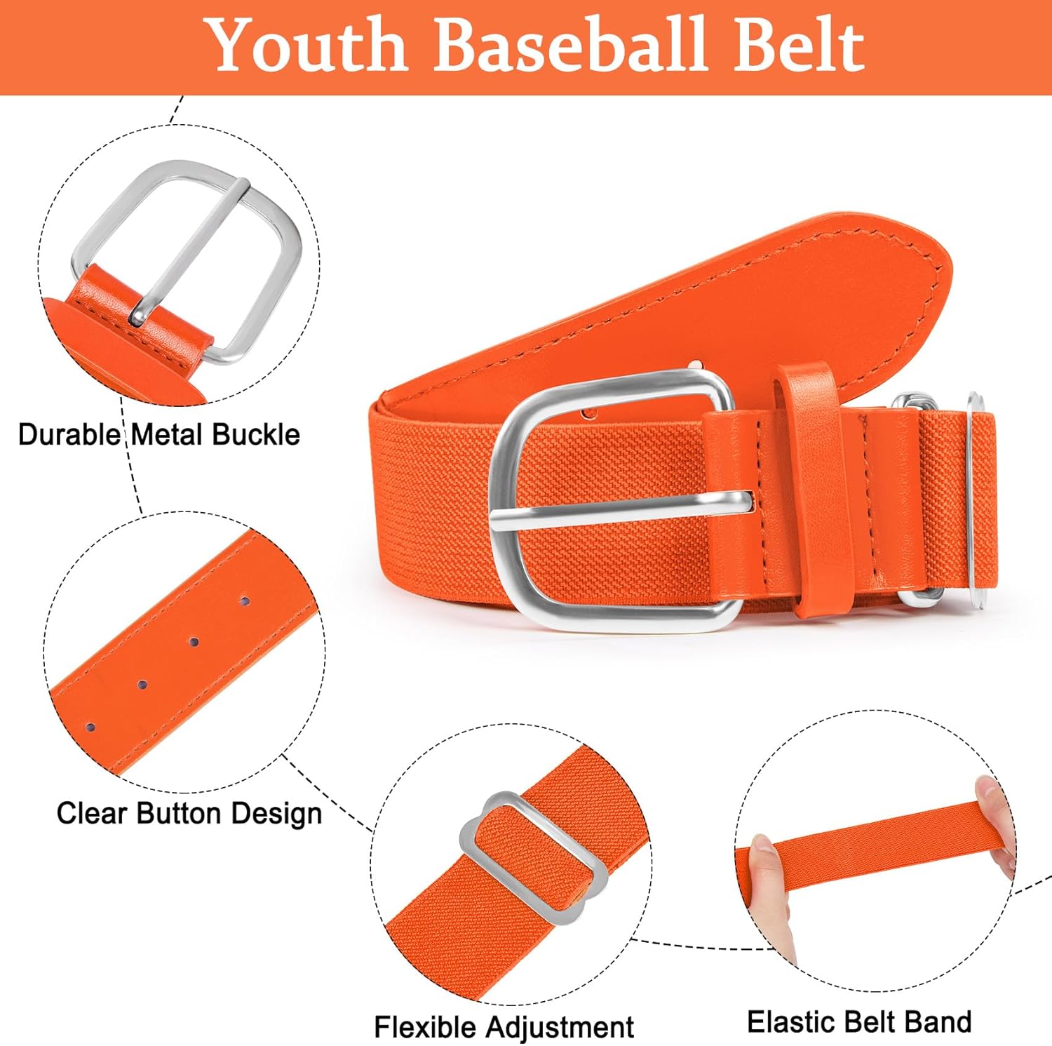 YSense Knee High Baseball Socks for Youth, Softball Soccer Calf Tube Socks & Belt Combo Set for Boys Girls Women Men Sports - Image 6