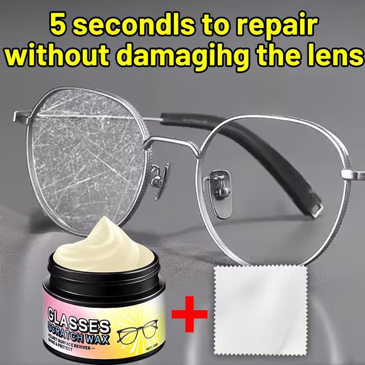 Scratch Removal Eyewear, Lens Restorer Cloth Kit, Gentle Microfiber Tool with Anti-Abrasion Design, Optical Cleaner, Eyeglass Polishing Accessory, Care Gadget for Students Adults