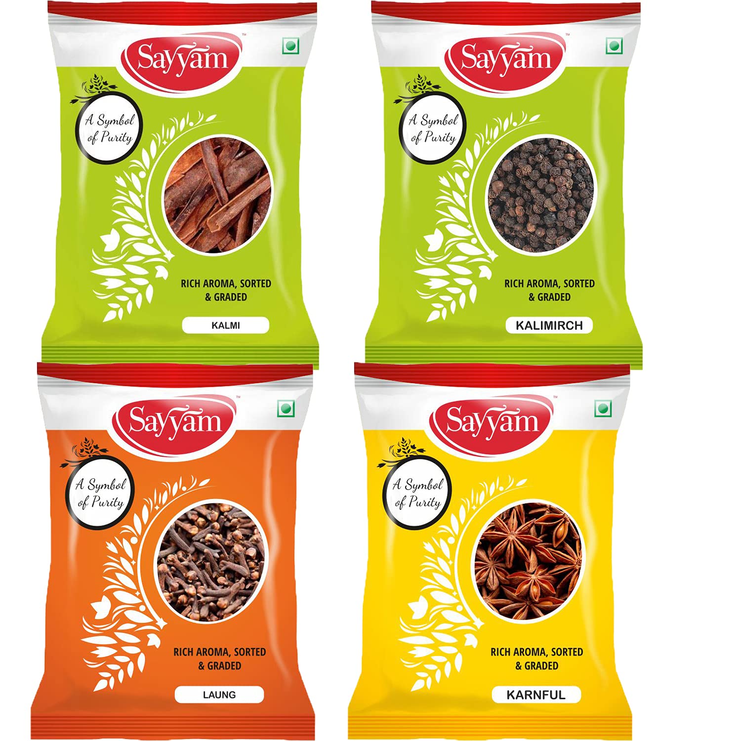 SAYYAM Whole Spices Combo Pack Of 4|Kalmi-50Gm|Anise Kalimirch-50Gm|Laung-50Gm|Karnful-50Gm (4 X 50 G) 200Gm (B099WYXBBW) Amazon Price History, Amazon Price Tracker