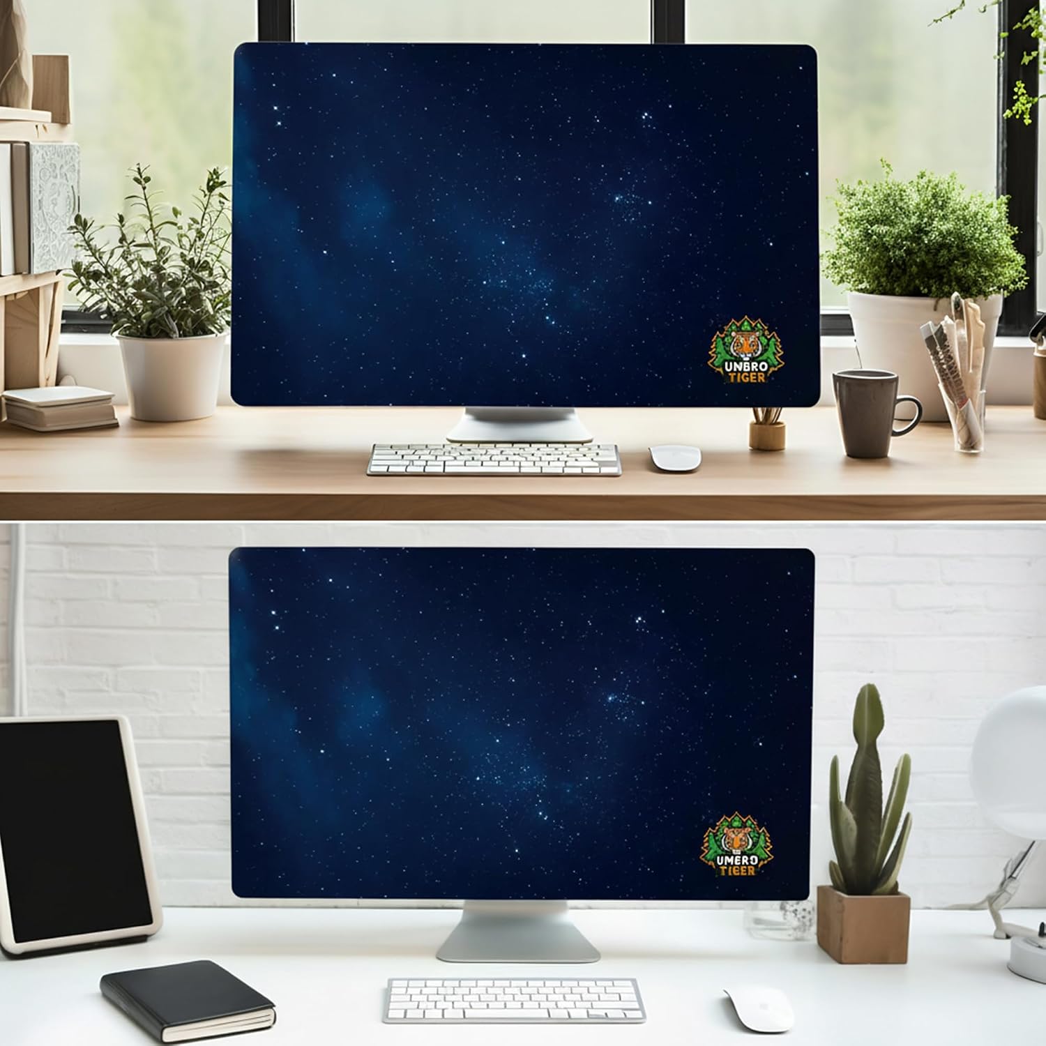 32-inch monitor dust cover, elastic polyester sunshade, 31" 32" 33" 34" computer screen cover, LCD/LED/HD panel protective film (Black Starry Sky, 31-34 inches)