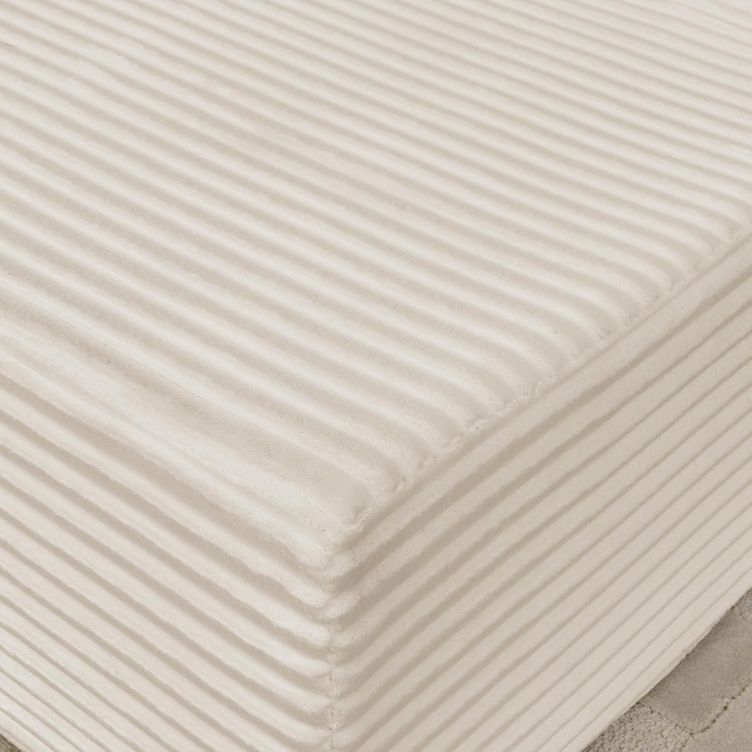 83" Double Chaise Lounge Chair Indoor, Oversized Comfy Plush Corduroy Upholstered Boneless Sofa Bed, Modern Deep Seat Sleeper Cloud Loveseat Large Reading Chair Bed, No Assembly Required (Beige)