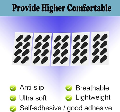 Miniatura 3 de 20 pares de almohadillas para la nariz para lentes, almohadillas de espuma suave para la nariz, almohadillas adhesivas de silicona antideslizantes