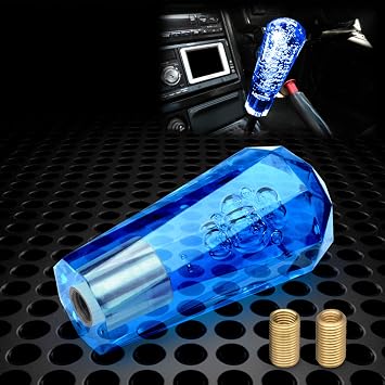 JDMBESTBOY Shift Knob Stick Crystal Transparent Bubble Blue Throw Gear Shifter 10cm