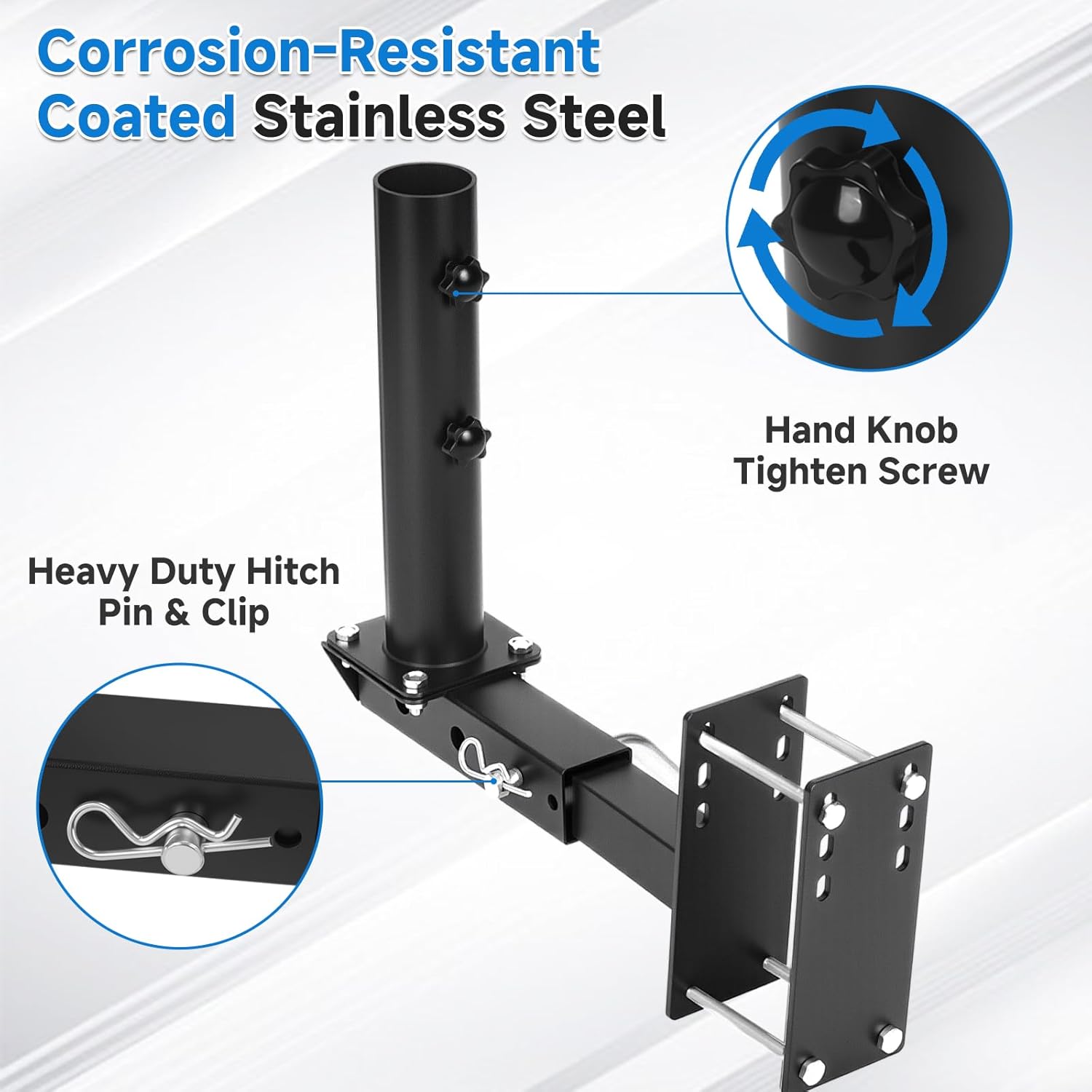 Heavy Duty RV Flag Pole Mount Kit, Frame/Hitch/Bumper Mount 3 in 1, Flag(Starlink) Pole Holder Suitable for RV, Truck, Trailer, SUV, Camper