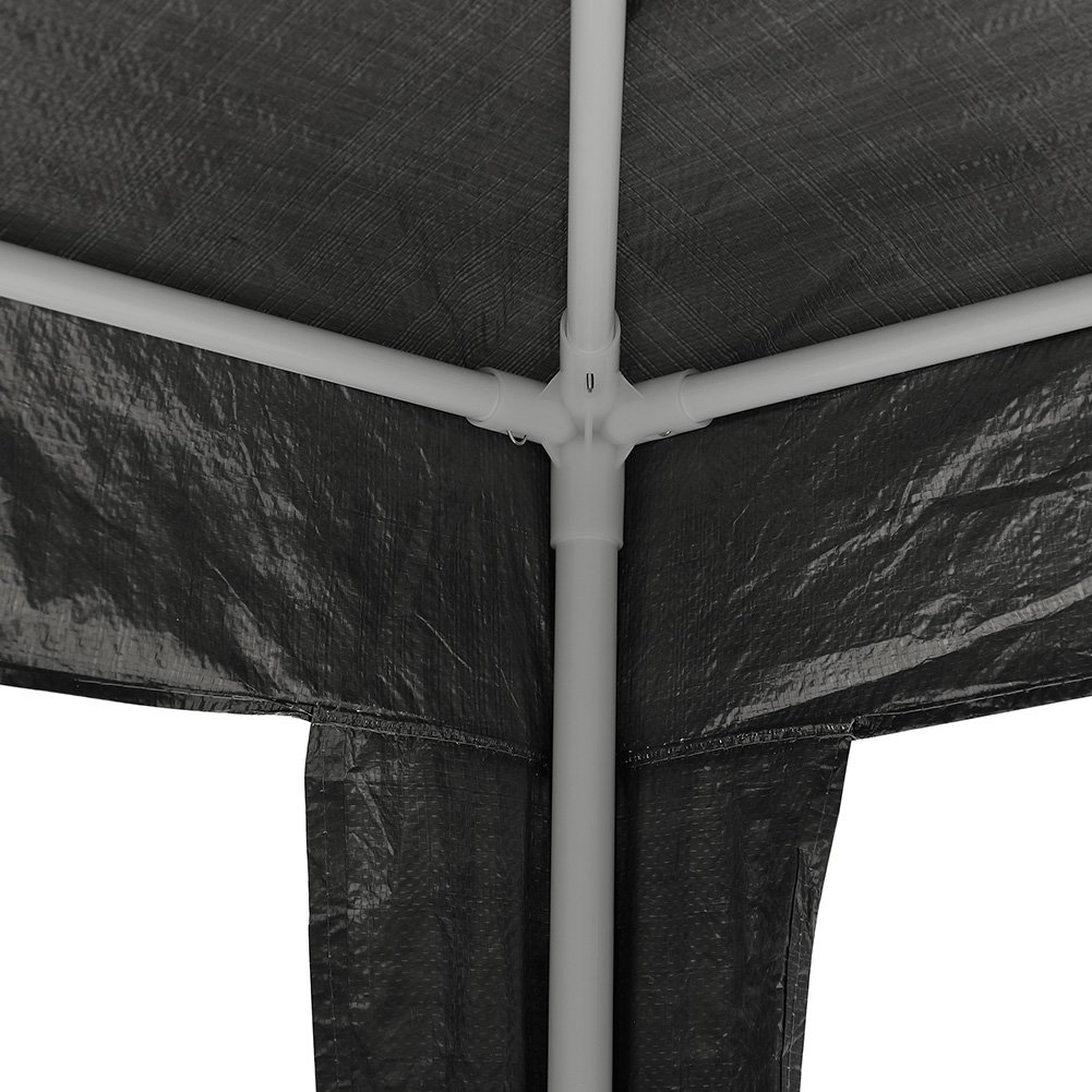 Bakaji Gazebo da Giardino 3x3 mt Struttura Tubolare in Metallo Telo PE Impermeabile Grigio