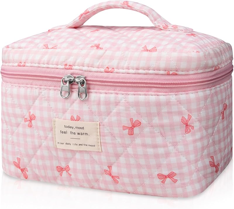 Necessaire Gosect de Algodão com Zíper, Estampa Pink Butterfly Flower, 1 unidade