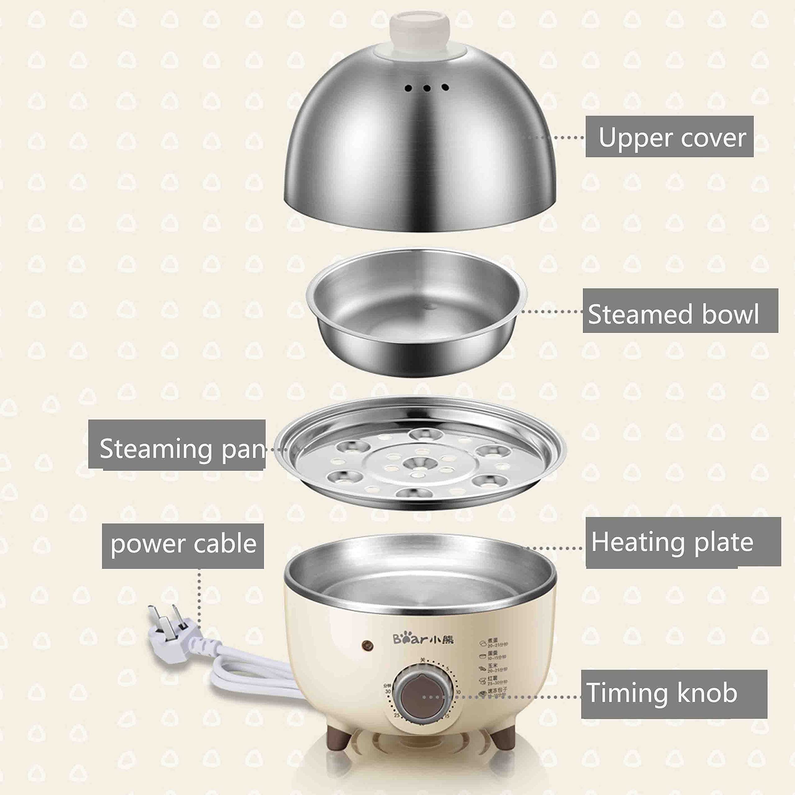 Hervidor De Huevos, Vaporizador De Huevos Pequeño, Protección Anti-seco, Mini Máquina De Desayuno De Acero Inoxidable, Sincronización, Cubierta De 9 Cm De Espesor