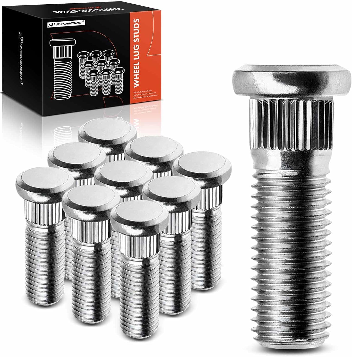 A-Premium 10Pcs M12-1.5 Wheel Studs Compatible with Toyota Camry, RAV4, Corolla, Prius, Highlander, Sienna, Avalon & Chevrolet Prizm, Nova & Lexus ES300, ES330, ES350 & Pontiac Vibe & Scion & Geo