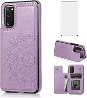 Vista 10 de Asuwish Funda compatible con Samsung Galaxy S20 Plus Glaxay S20+ 5G y protector de pantalla de vidrio templado con ranura para tarjetero, soporte