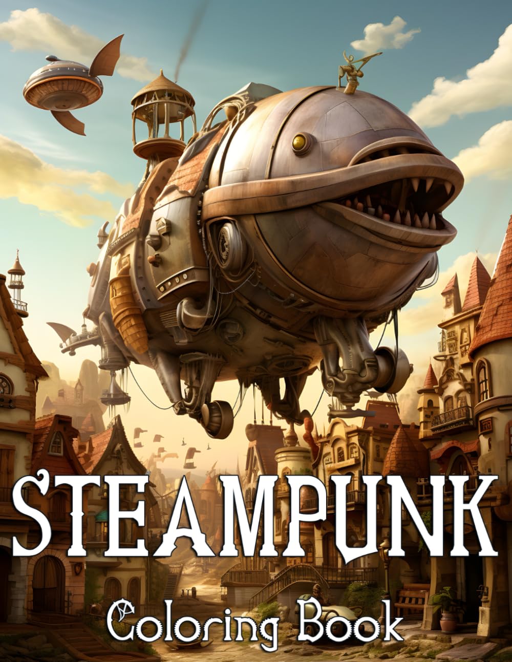 Steampunk Coloring Book: Steampunk Coloring Book: Fantastical Steampunk World, Amusing Mechanisms, Robotic Dinosaurs, and Futuristic Architecture. Adult Coloring Book