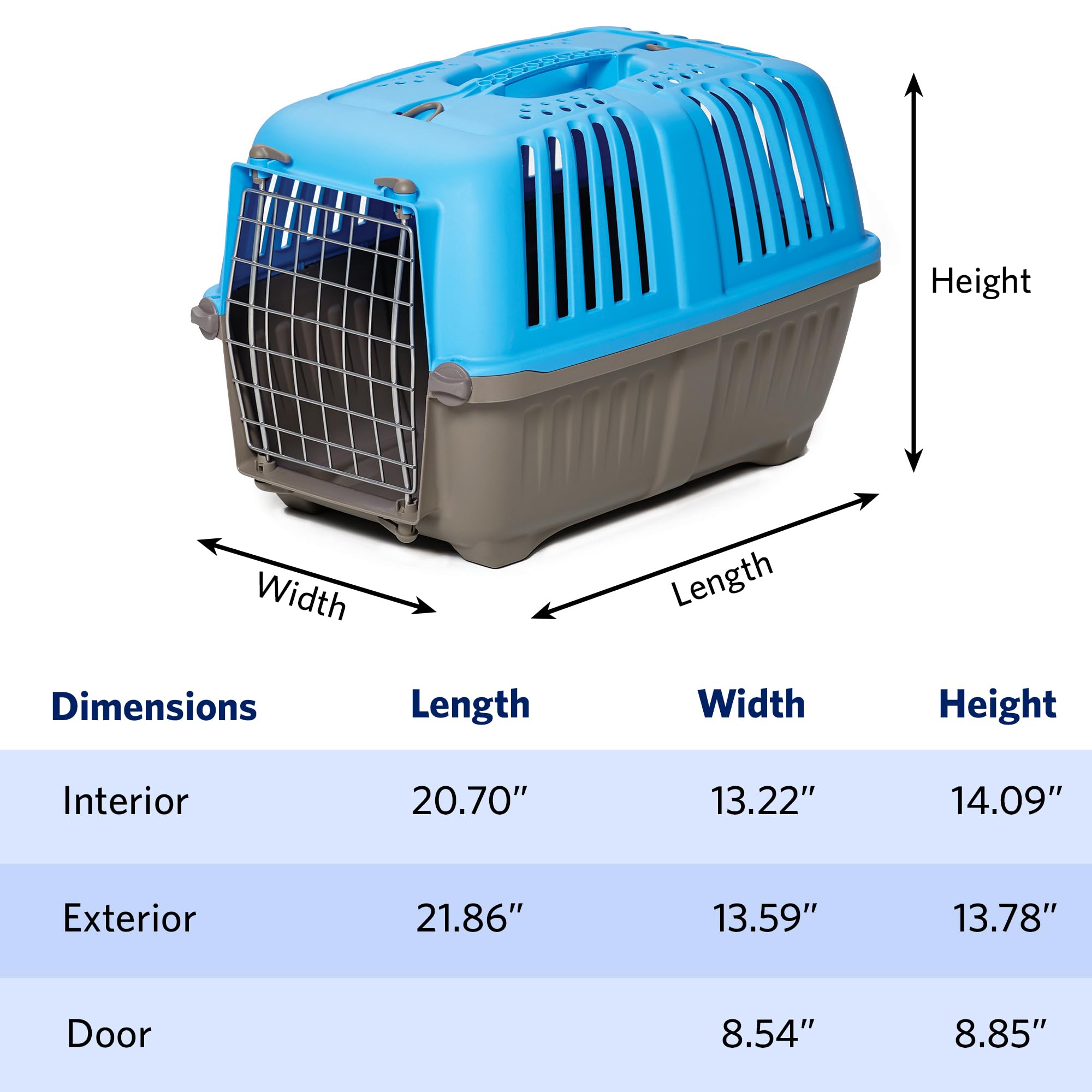 MidWest Homes for Pets Transportín para Mascotas: para Perros y Gatos pequeños de Lados Duros | Dimensiones Interiores 20.70 x 13.22 x 14.09 Pulgadas (Largo x Ancho x Alto) y Adecuado para Razas de