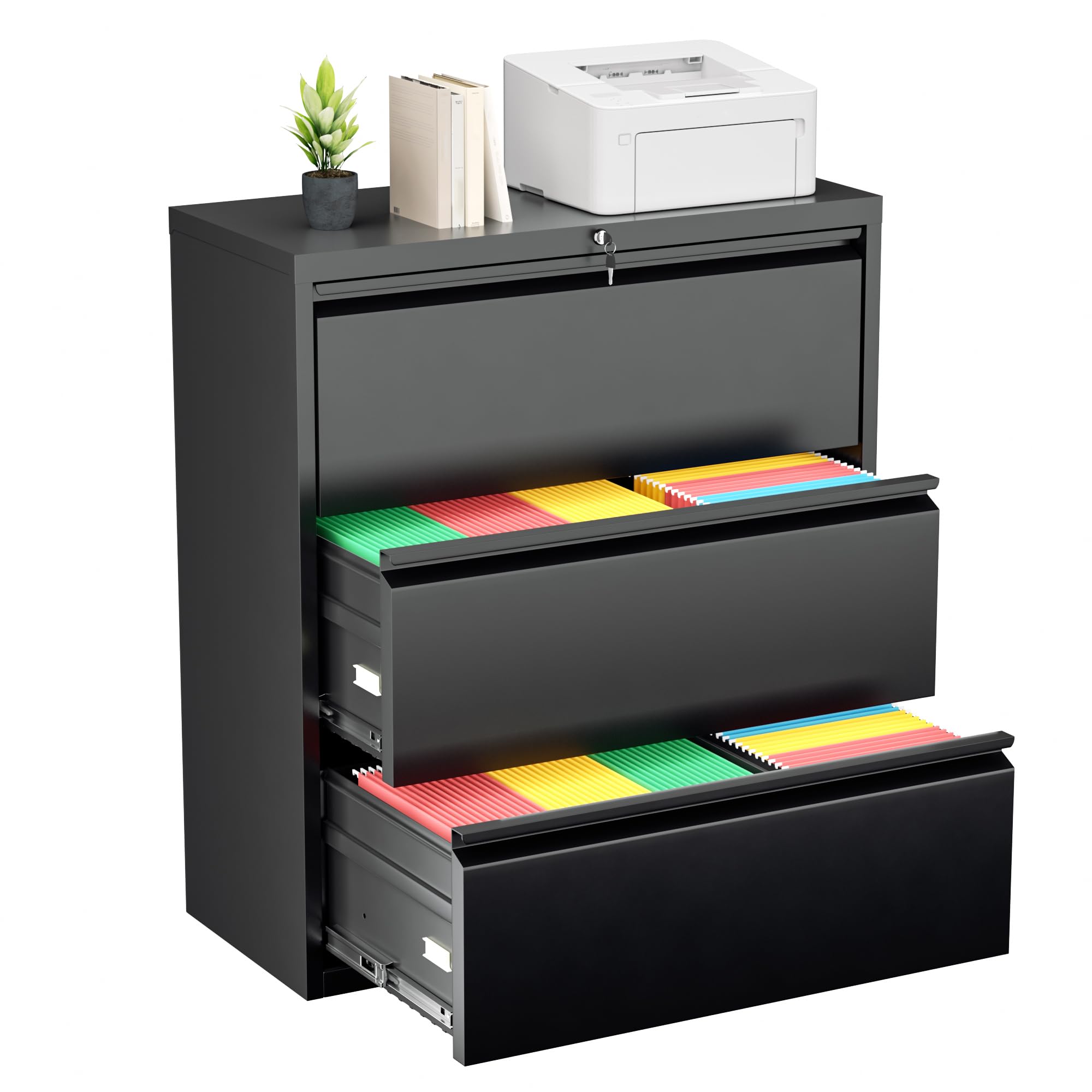 Greenvelly Lateral File Cabinet with Lock