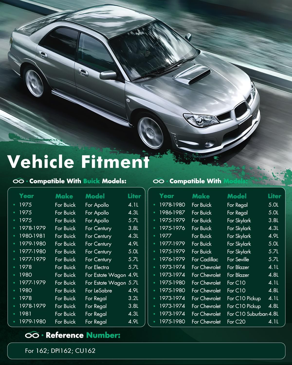 SCITOO 162 Radiator Fit 1975 for Buick for Apollo 4.1L 1975 for Buick for Apollo 4.3L 1975 for Buick for Apollo 5.7L 1978-1979 for Buick for Century 3.8L 1980-1981 for Buick for Century 4.3L