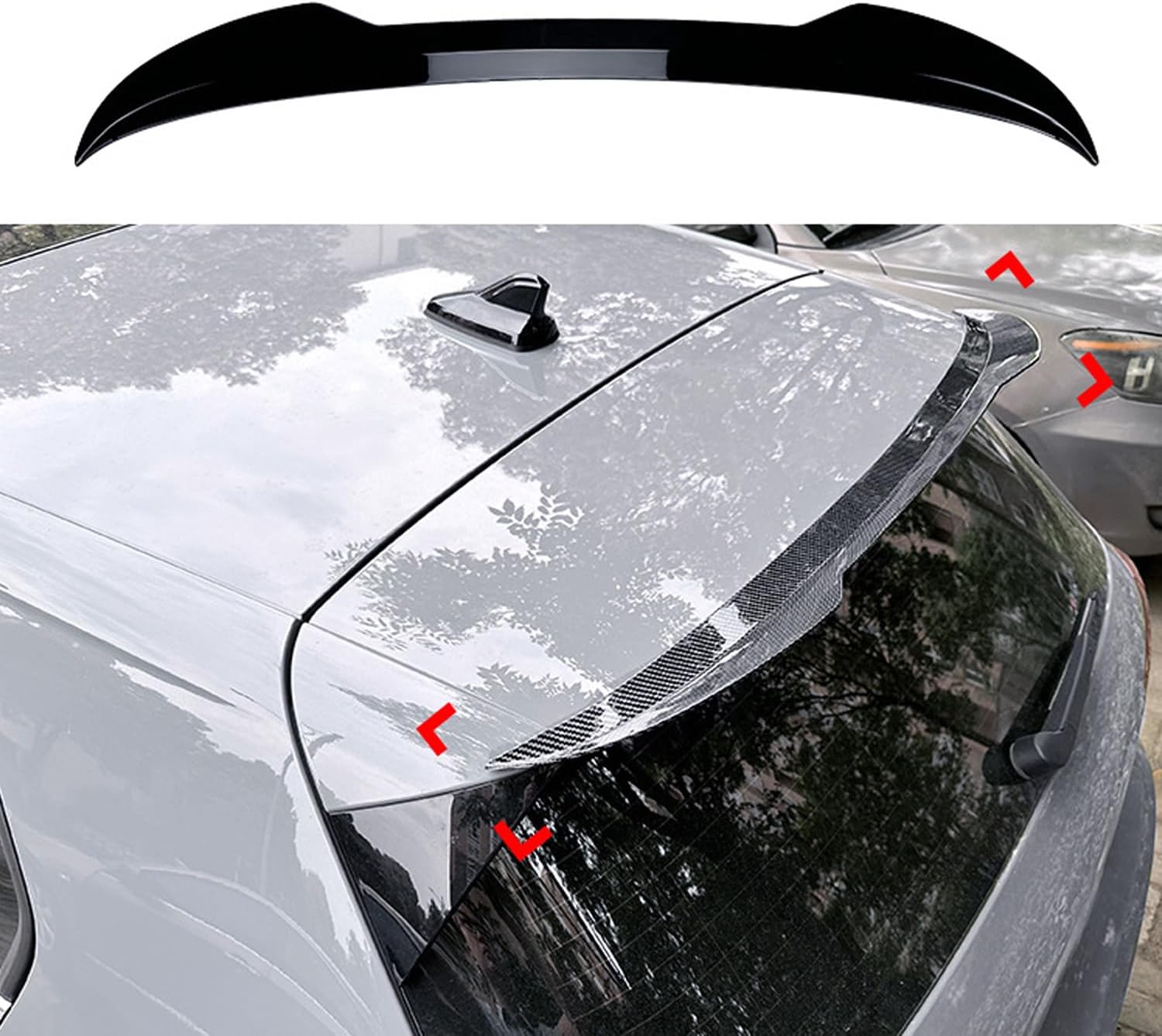Auto Roof Spoiler,Car Rear Trunk Spoiler,Top Tail Spoiler Wing for Golf 8 MK8 GTI R GTD,Glossy Black