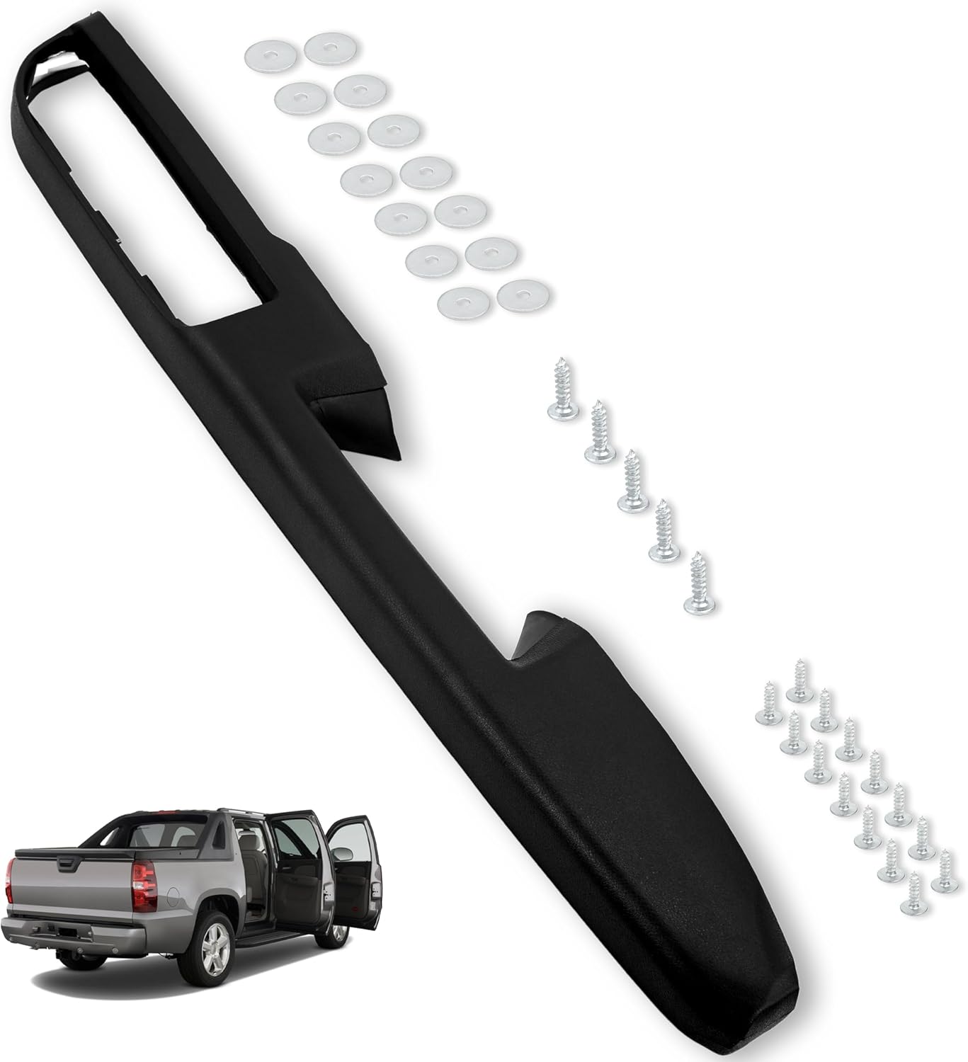 80994 Front Right Passenger Side Armrest Kit Compatible with Chevy Silverado Tahoe Suburban Avalanche GMC Sierra Yukon 2010-2014 Door Panel with Release Handle Above Armrest, 27In, Black, GM# 84127325