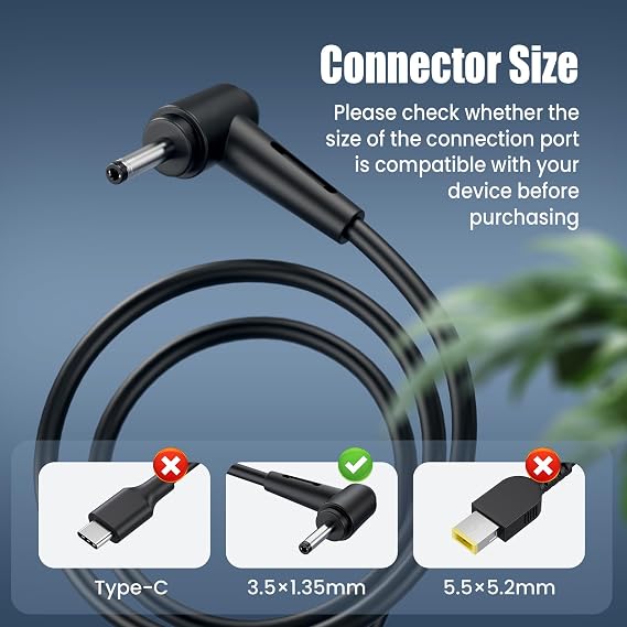 VUOHOEG 65W 19V Laptop Charger for Gateway GWTN156 GWTN141 Vaio FE14 FE15