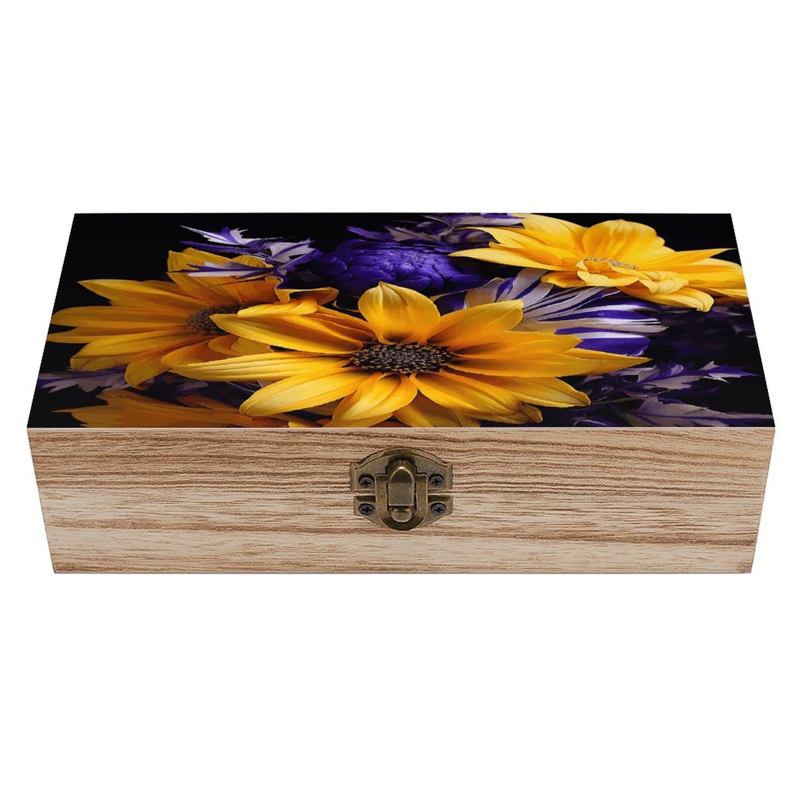 Coffre de rangement en bois boîte décorative bijoux et photos