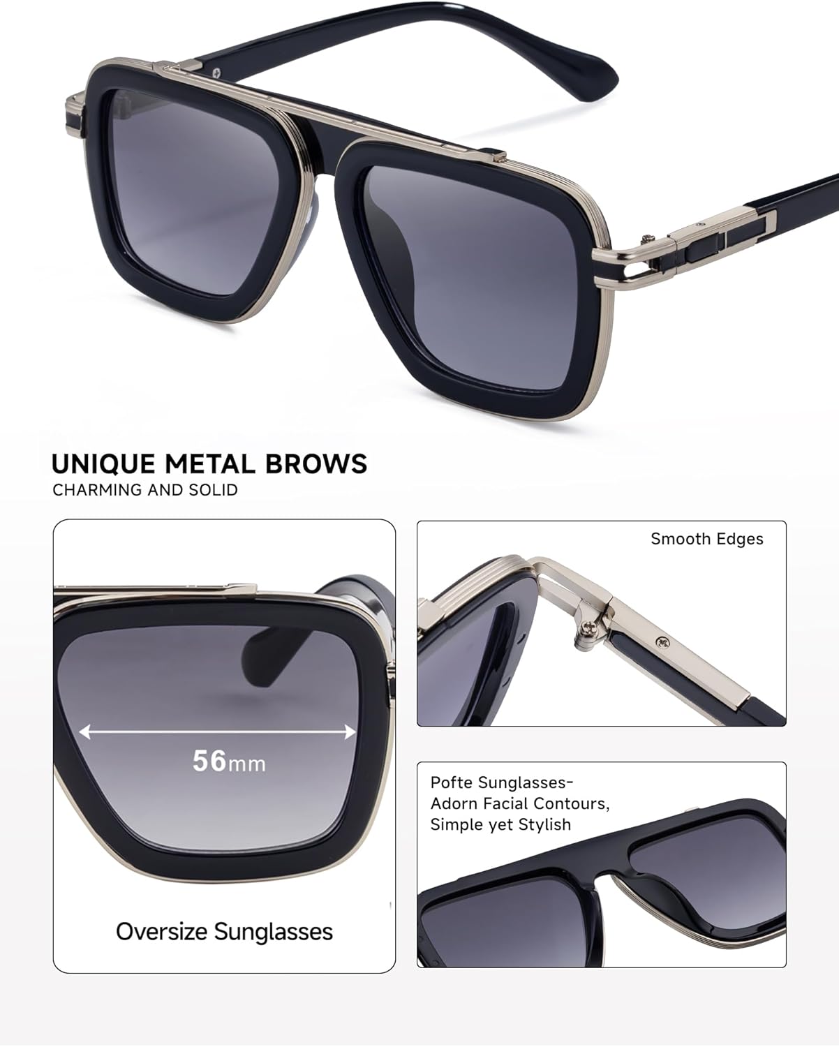 KAJILA Square Men Sunglasses Classic Shades Lentes De Sol Hombre(98082) - Image 5