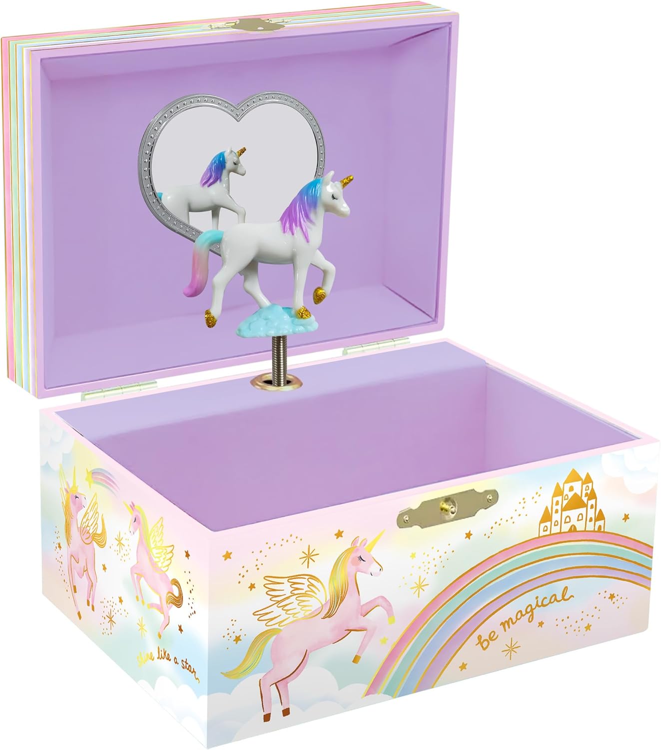 Giggle & Honey Musical Unicorn Jewelry Box for Girls Kids Music Box