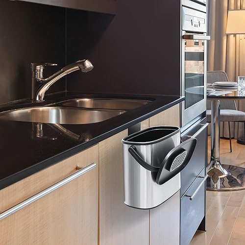 Miniatura 5 de MoNiBloom Cubo de basura pequeño colgante de 1.3 galones para cocina, baño, dormitorio, sala de estar, hogar, oficina, dormitorio, a prueba de