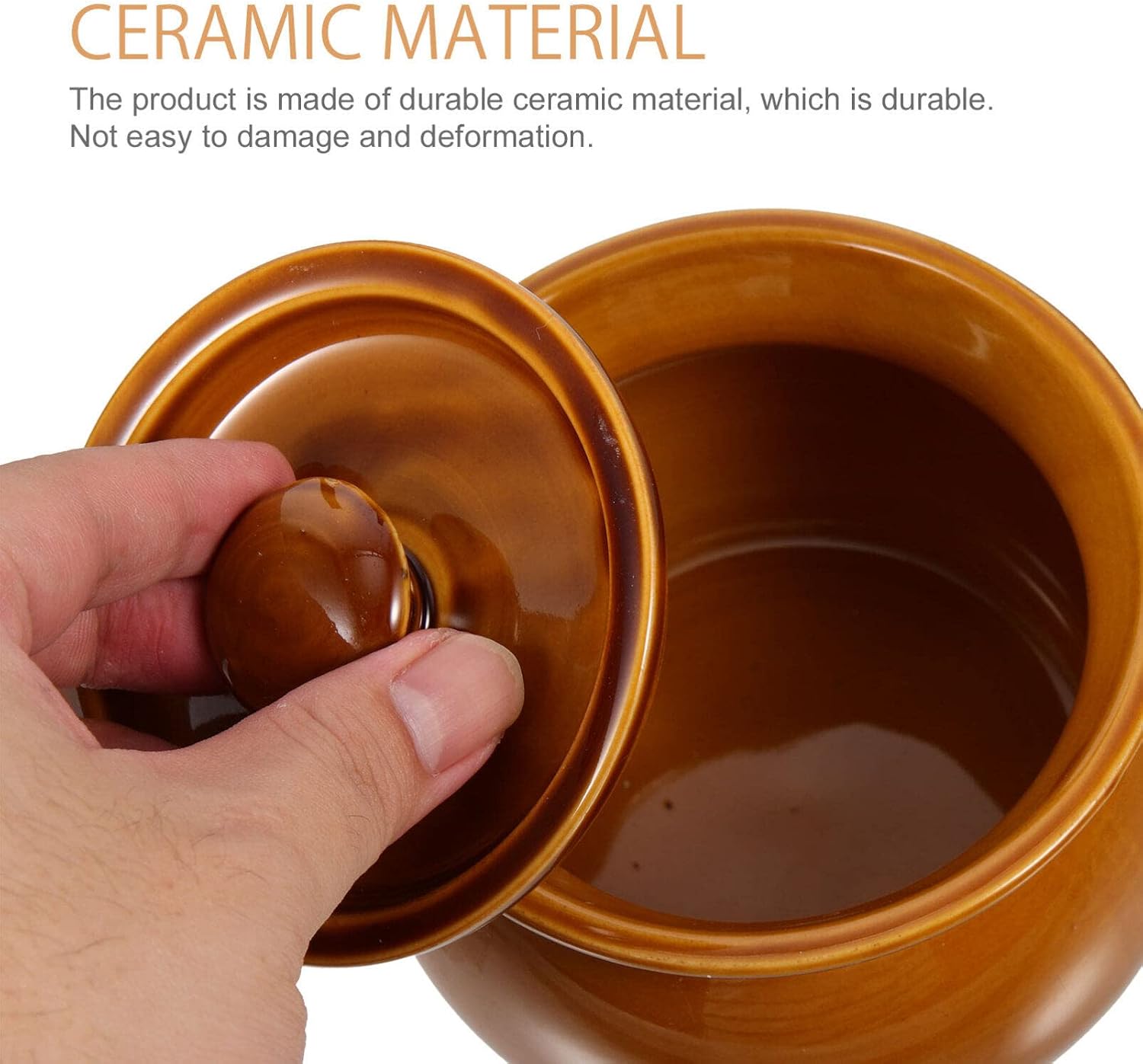 HEMOTON Mini Ceramic Stew Pot with Lids, 500ml Clay Cooking Pots Soup Bowl Chinese Casserole Pot Japanese Earthen Pots Soup Noodle Bowls for Cooking Rice Meat Soup Brown