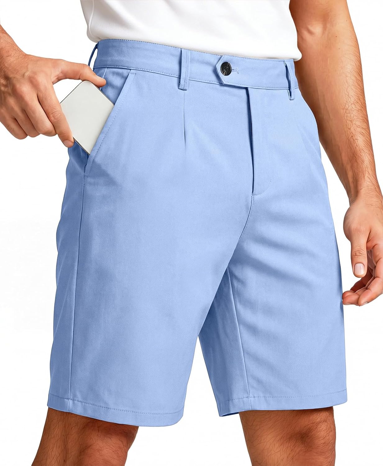 GINGTTO Men's Dress Shorts 9" Stretch Lightweight Golf Shorts for Men with Expandable Waist