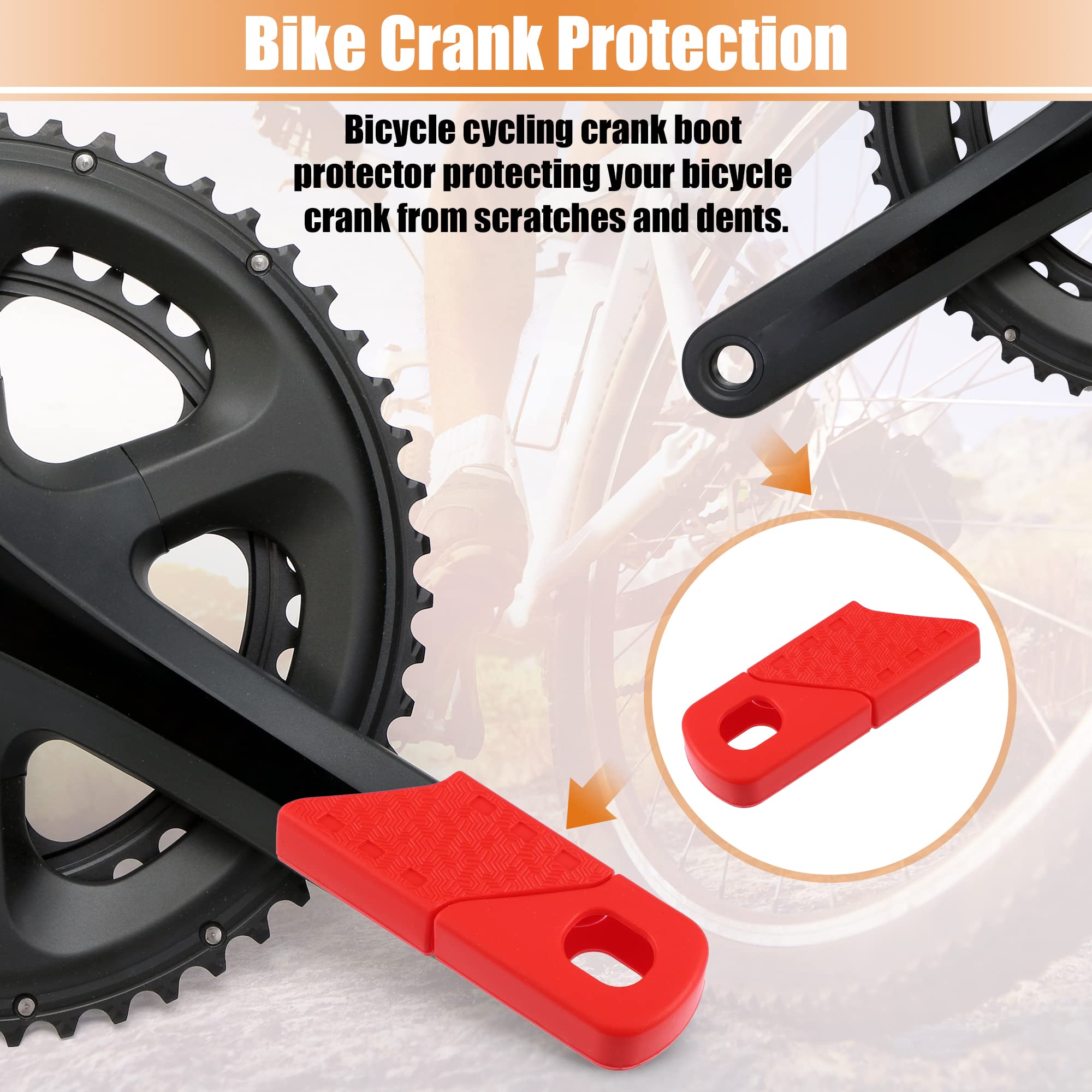 ABSOPRO 1 Par Fundas Protectoras de Silicona para Biela de Bicicleta Ciclismo Rojo