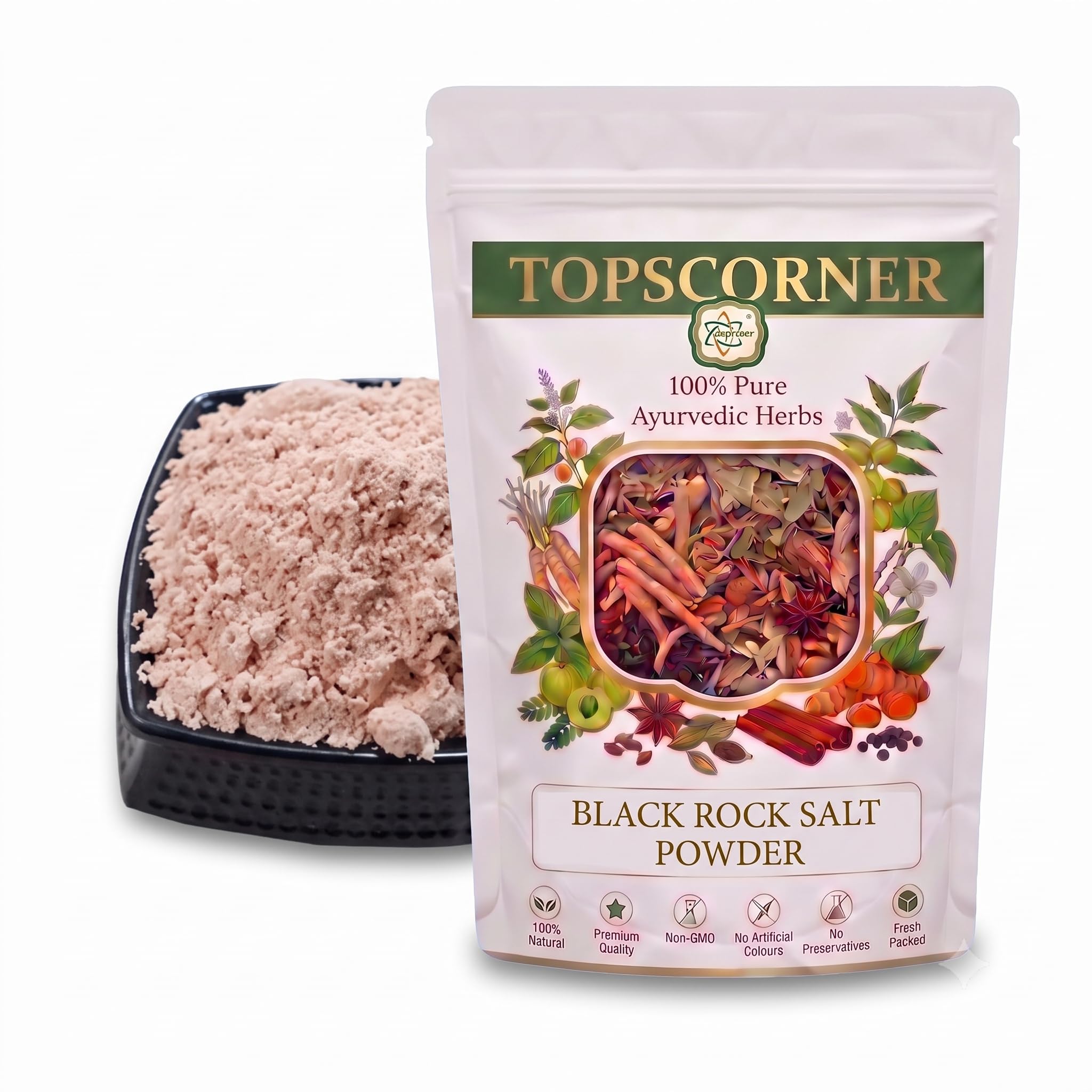 Topscorner Kala Namak Powder - Black Rock Salt, 2700g, No Artificial Colours, No Artificial Flavour, No Preservatives, Suitable for s, for Chaat, Salads and Beverages, Pack of 3 x 900 Grams-image-21