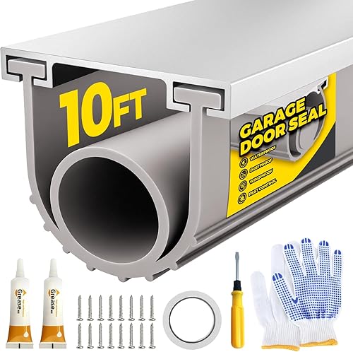 Vista 15 de Holikme Sello para puerta de garaje, kit de retención de riel de aluminio preperforado, fácil de instalar, combinación de anillo en U + O duradero