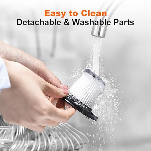 Miniatura 6 de Aspiradora de mano para automóvil, aspiradora inalámbrica para automóvil con la mejor succión de 10000 PA, plumero de aire 2 en 1 y aspiradora,